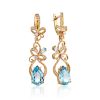 Fabulous Gilded Silver Topaz Dangle Earrings, image 