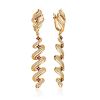 Shimmering Gilded Silver Crystals Dangle Earrings, image 