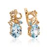 Stylish Gilded Silver Topaz Earrings, image 