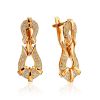 Gilded Silver Crystal Encrusted Drop Earrings, image 