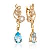 Refined Gilded Silver Topaz Drop Earrings, image 