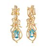 Refined Gilded Silver Topaz Earrings, image 