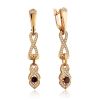 Refined Gilded Silver Garnet Dangle Earrings, image 