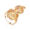 Cello Motif Gilded Silver Ring, Ring Size: 9 / 19, image 