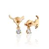 Cute Gilded Silver Cat Shaped Studs, image 