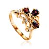 Refined Gilded Silver Garnet Ring, Ring Size: 6 / 16.5, image 