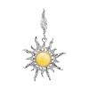 Silver Amber Sun Shaped Pendant The Helios, image 