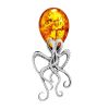 Luminous Amber Octopus Pendant, image 