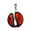 Sleek Silver Amber Pendant The Sunrise, image 