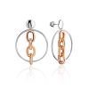 Fabulous Silver Hoops With Rose Plated Chains, image 