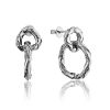 Textured Hoop Dangle Earrings The Liquid, image 