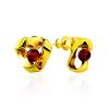 Twisted Design Gilded Silver Amber Stud Earrings The Palazzo, image 