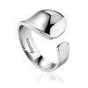 Minimalist Silver Adjustable Ring The Liquid, Ring Size: Adjustable, image 