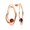 Sleek Rose Plated Silver Amber Stud Earrings The Palazzo, image 