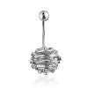 Stylish Silver Crystal Navel Piercing, image 