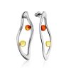 Curvaceous Silver Amber Stud Earrings The Palazzo, image 