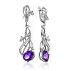 Ultra Feminine Silver Amethyst Dangle Earrings, image 