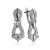 Art Deco Motif Silver Crystal Earrings, image 