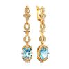 Gorgeous Gilded Silver Topaz Dangle Earrings, image 