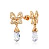 Romantic Design Gilded Silver Crystal Stud Earrings, image 