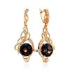 Intricate Design Gilded Silver Smoky Quartz Earrings, image 