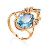 Ultra Feminine Gilded Silver Topaz Ring, Ring Size: 6.5 / 17, image 