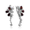 Silver Garnet Dangle Earrings, image 