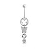 Butterfly Motif Sterling Silver Navel Piercing, image 