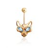 Catlike Design Gilded Silver Topaz Belly Button Ring, image 