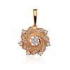 Shimmering Gilded Silver Crystal Pendant, image 