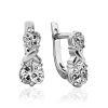 Heart Motif Silver Crystal Earrings, image 