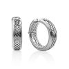 Chunky Silver Hoop Earrings, image 