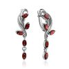 Curvaceous Silver Garnet Dangle Earrings, image 