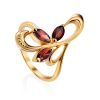 Curvaceous Gilded Silver Garnet Ring, Ring Size: 6.5 / 17, image 