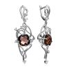 Curvaceous Silver Smoky Quartz Dangle Earrings, image 