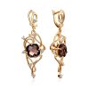Voluptuous Gilded Silver Smoky Quartz Earrings, image 
