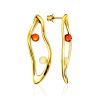 Luminous Gilded Silver Amber Citrine Stud Earrings The Palazzo, image 