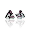 Triangle Silver Enamel Stud Earrings, image 