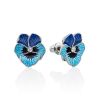 Cute Blue Enamel Floral Stud Earrings, image 