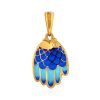 Hamsa Hand Gilded Silver Enamel Pendant, image 