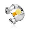 Chic Silver Amber Ring The Palazzo, Ring Size: Adjustable, image 