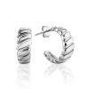 Retro Vibe Silver Mini Hoop Earrings The ICONIC, image 