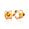 Bright Rose Plated Silver Amber Stud Hoop Earrings The Palazzo, image 