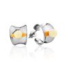 Chic Silver Amber Half Hoop Earrings The Palazzo, image 