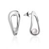 Chic Silver Pearl Stud Earrings The Palazzo, image 