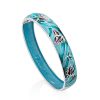 Silver Enamel Floral Motif Bangle Bracelet, image 