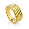 Ribbed Gilded Silver Band Ring The ICONIC, Ring Size: 7 / 17.5, image 