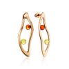 Sleek Rose Gold Plated Amber Stud Earrings The Palazzo, image 