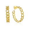 Trendy Chain Motif Gilded Silver Hoops The ICONIC, image 