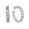 Chain Motif Silver Hoop Earrings The ICONIC, image 